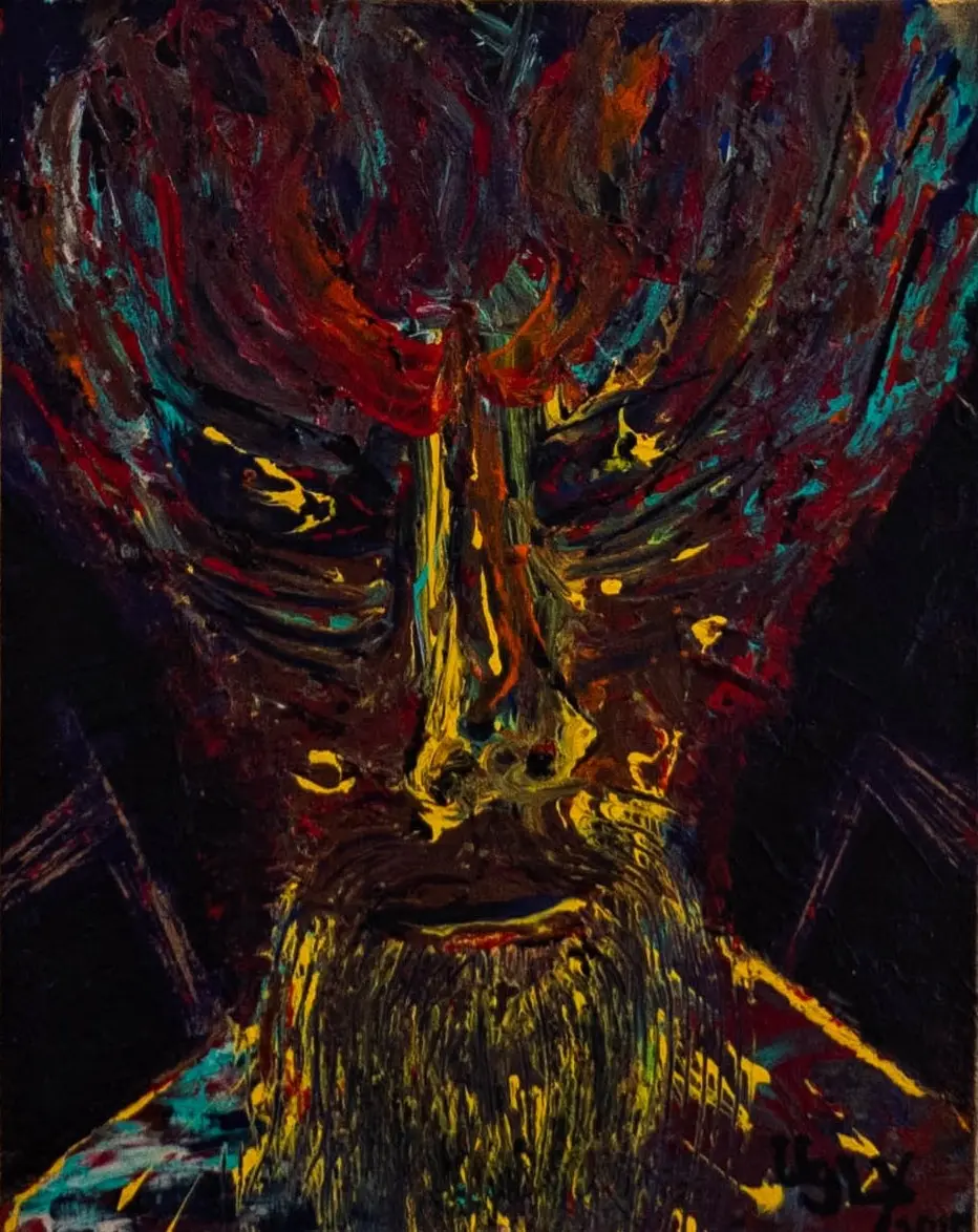 Self-portrait — omitted Van Ugly painting, source photo from Google Drive export