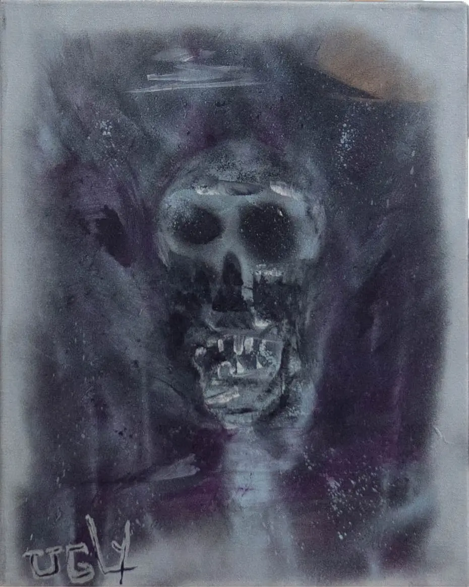 Skull (vanitas) — omitted Van Ugly painting, source photo from Google Drive export