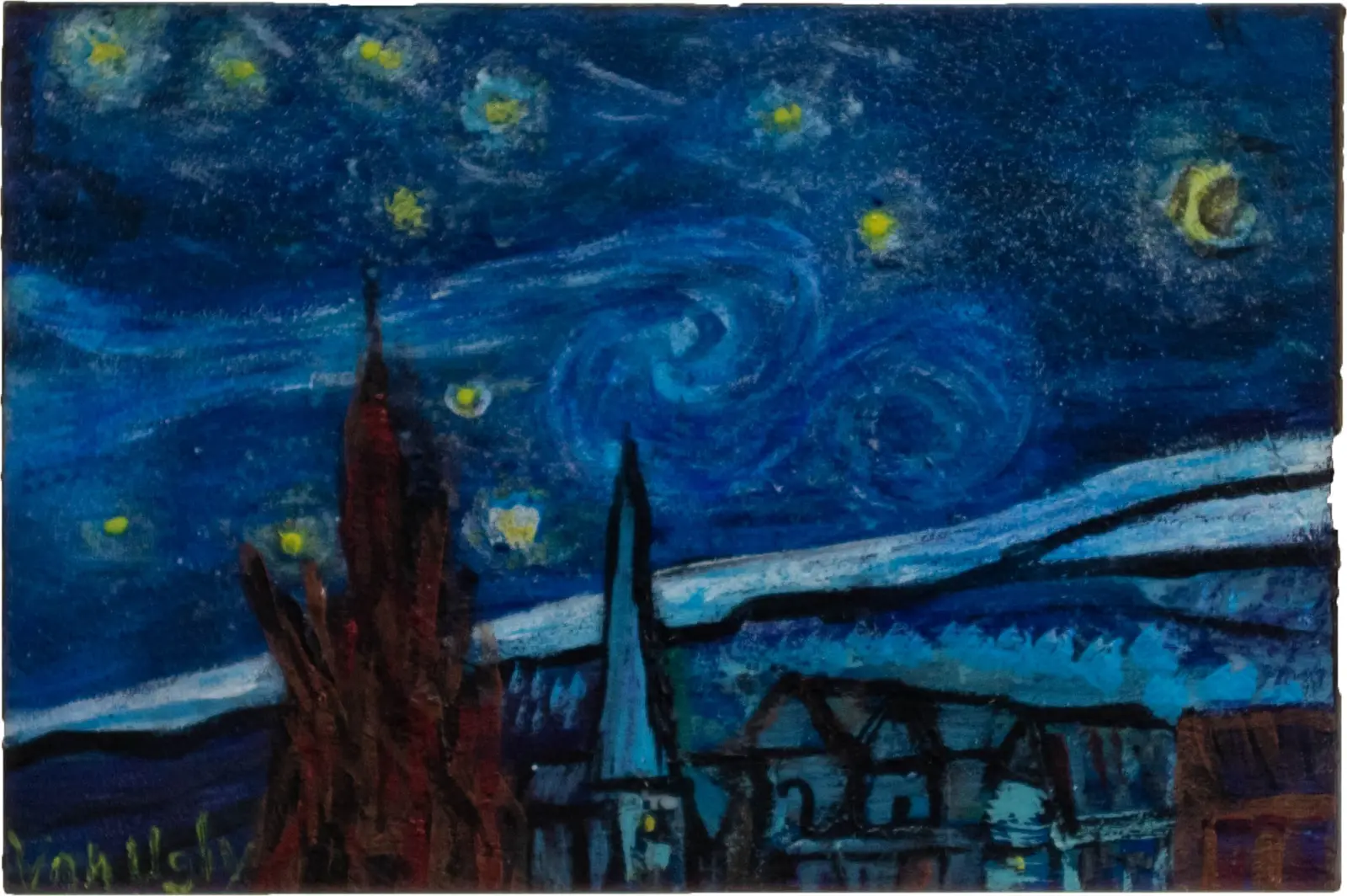 Mini Starry Night (study) — omitted Van Ugly painting, source photo from Google Drive export