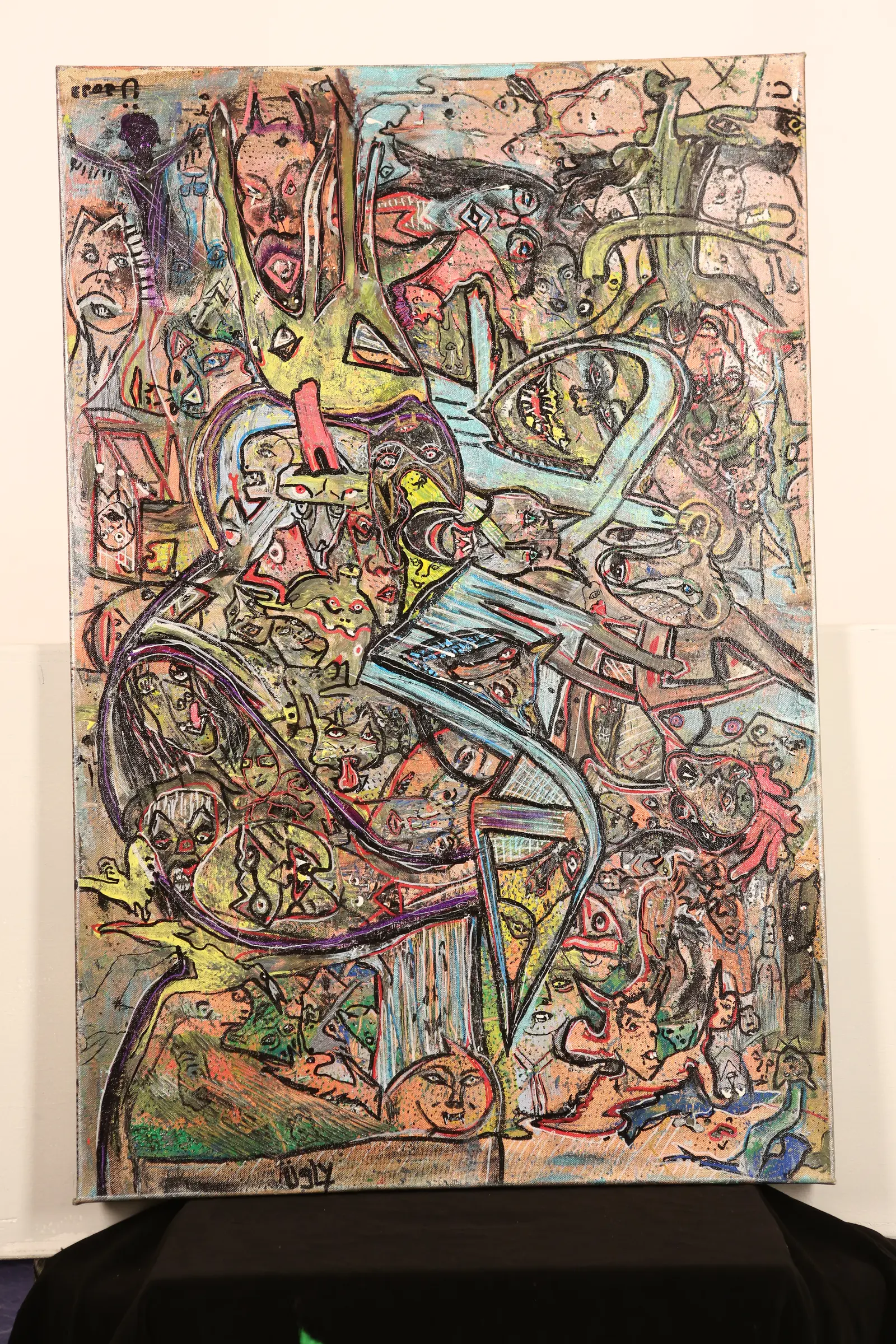 Variation/series of the previous Dubuffet-style painting.