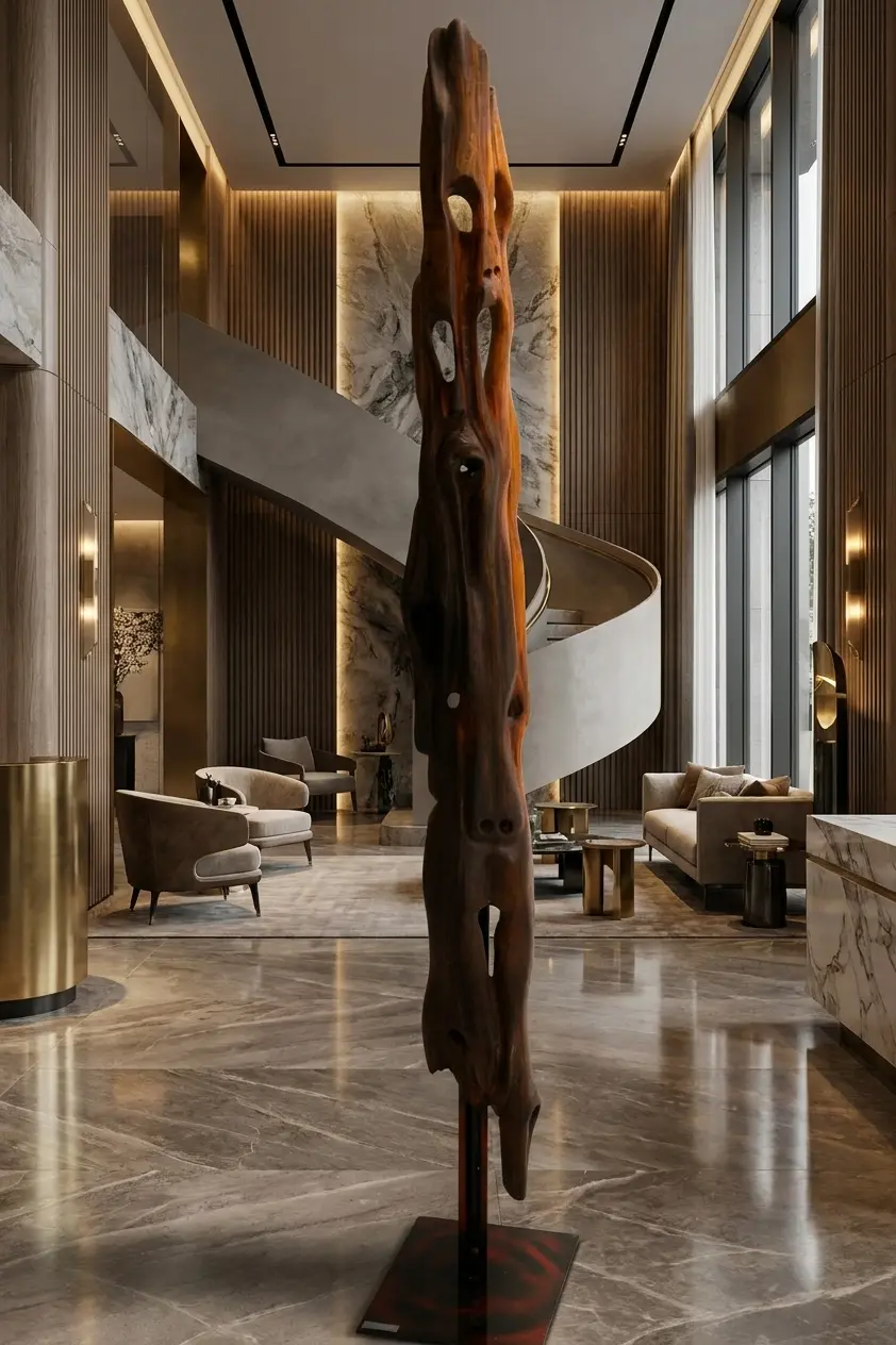 Yin-Yang, dans le hall d’un hôtel design